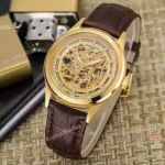 Fake Swiss Patek Philippe Geneve Rose Gold Hollow Mens Watch